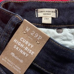 Madewell Curvy High Rise Skinny Jeans 29 Petite Dark Blue Denim